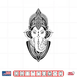 Design Ganesha God deity Indian India yoga meditation t shirt