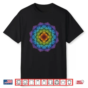 Mandala Buddhism Mindfulness Meditation Yoga Rainbow Boho Shirt