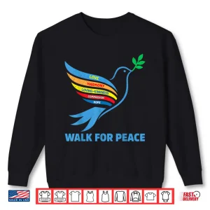 Sweatshirt Pigeon Walk for Peace for The World Buddhist Meditation Tee Shirt