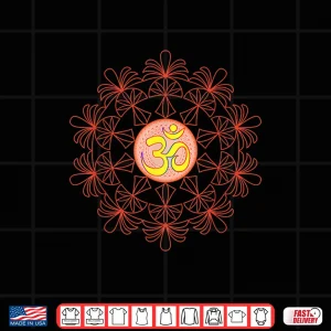Design Om Aum Omkara Symbol Spiritual Yoga Meditation Lotus Mandala Shirt