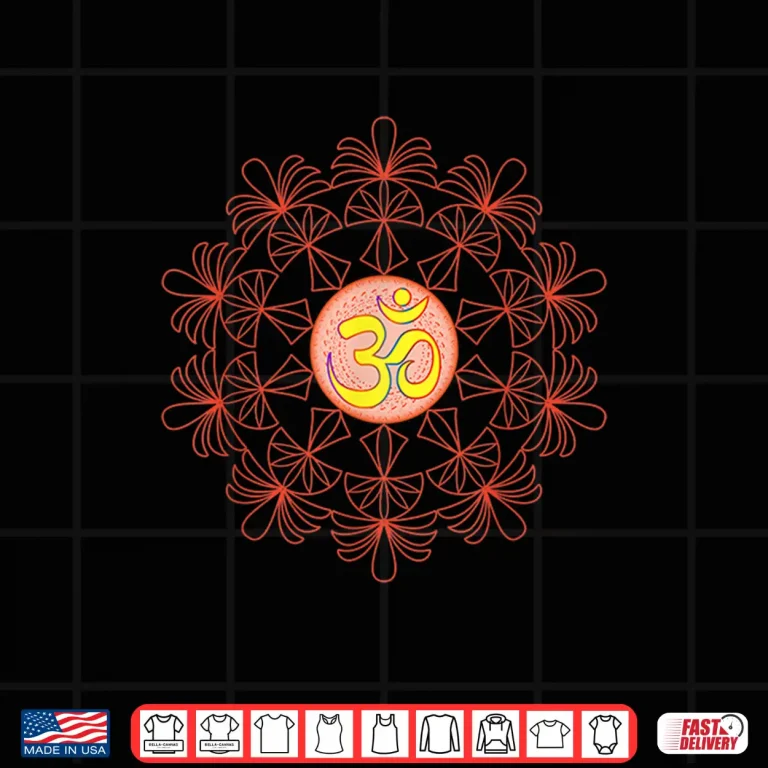 Design Om Aum Omkara Symbol Spiritual Yoga Meditation Lotus Mandala Shirt