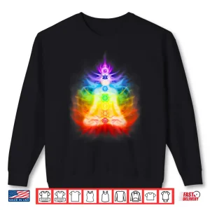 Sweatshirt Seven Chakras and Emanating Energy Aura Yoga Meditation Shirt