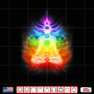 Design Seven Chakras and Emanating Energy Aura Yoga Meditation Shirt