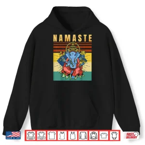 Hoodie Yoga Ganesha Spiritual Meditation Namaste Retro Shirt