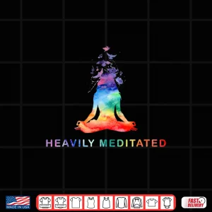Design Yoga Girl Heavily Meditated Funny Meditation Rainbow Color Shirt