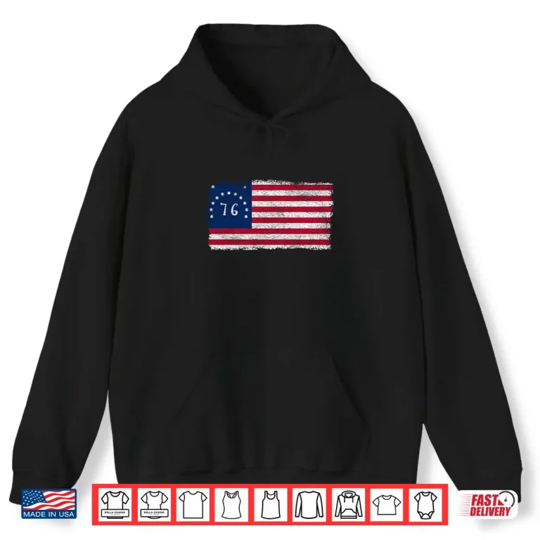 Hoodie Bennington Flag USA Flag Stars and Stripes Shirt