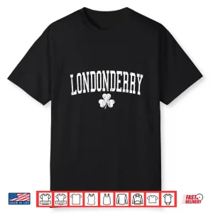 Londonderry Ireland St Patricks Day Distressed Shamrock Shirt