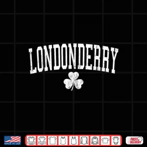 Design Londonderry Ireland St Patricks Day Distressed Shamrock Shirt