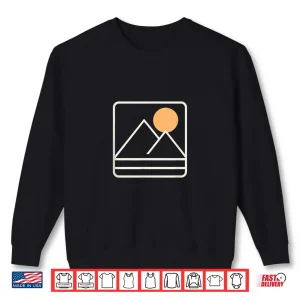 Sweatshirt Mountain Sunrise Minimalist Retro Nature Graphic Tee Shirt
