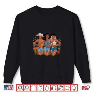 Sweatshirt Black Cowgirl African American Western Country Texas Rodeo Shirt
