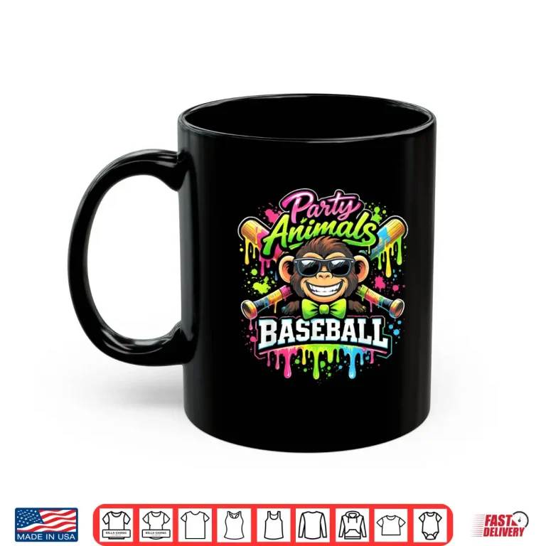 Mug Party Animals Baseball Monkey Shirt Shirt