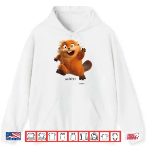 Hoodie Disney Pixar Hoppers Beaver Mable Running Happy to Say Hello Shirt