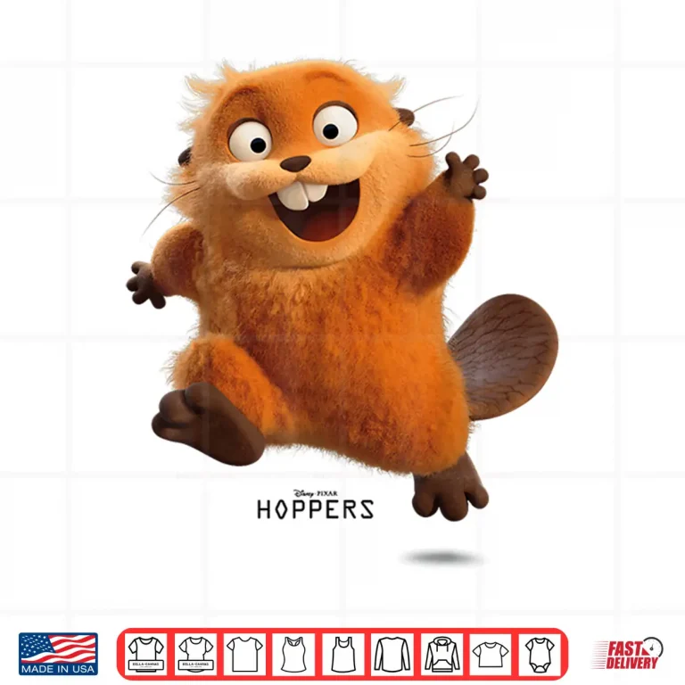 Design Disney Pixar Hoppers Beaver Mable Running Happy to Say Hello Shirt