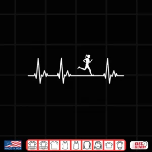 Design Funny Female Runner My Heart Beats For Running Women Shirt