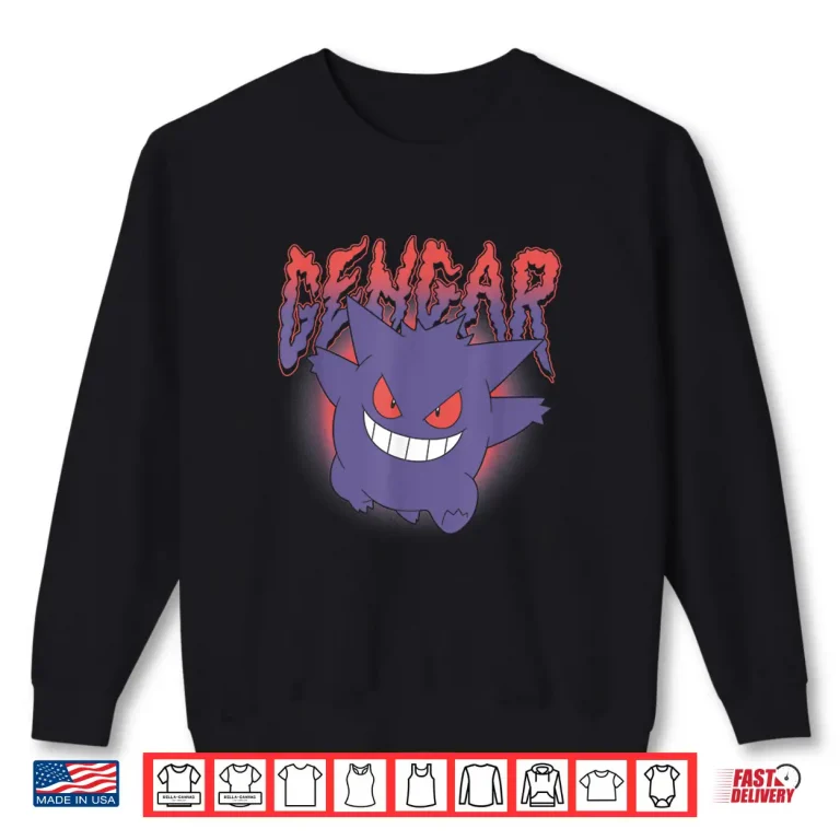 Sweatshirt Pokemon Gengar Running Creepy Logo Shirt