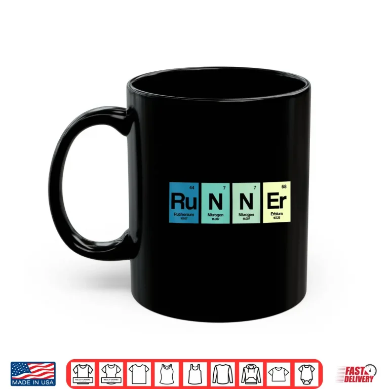 Mug Runner Periodic Table Funy Marathon Runners Science Gift Shirt