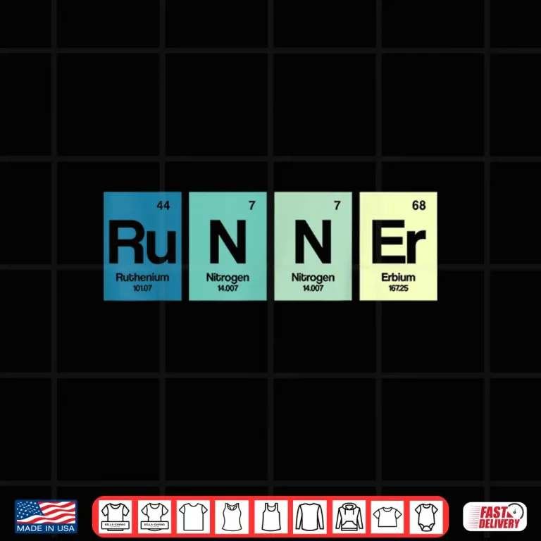 Design Runner Periodic Table Funy Marathon Runners Science Gift Shirt