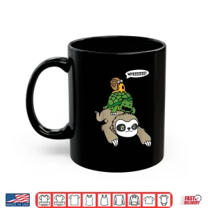 Mug Sloth Turtle Snail Piggyback T Shirt Animal Running Wild Tee