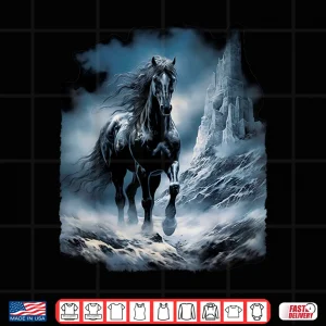 Design Beautiful black Horse running through the snow Shirt