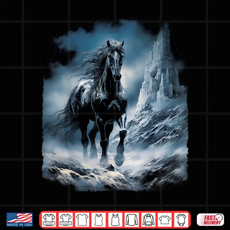Design Beautiful black Horse running through the snow Shirt
