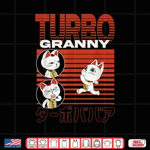 Design Dan Da Dan Running Turbo Granny Cat Collage Anime Shirt