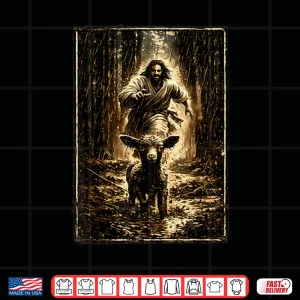 Design Jesus Chasing Lamb Shirt