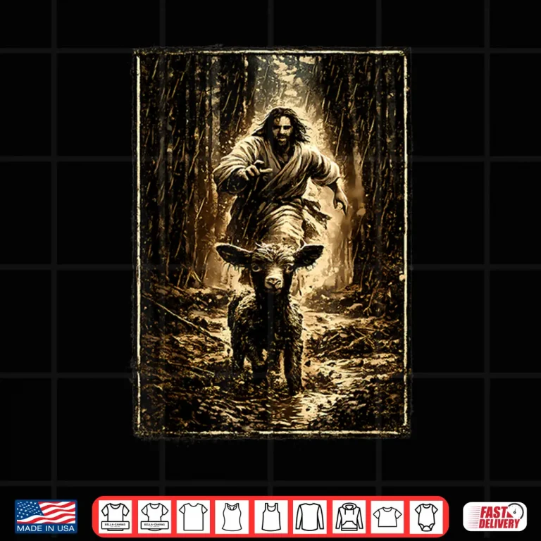 Design Jesus Chasing Lamb Shirt