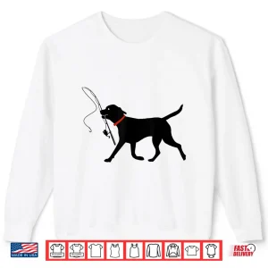 Sweatshirt Labrador Retriever Running Fly Fishing Black Lab Dog Shirt