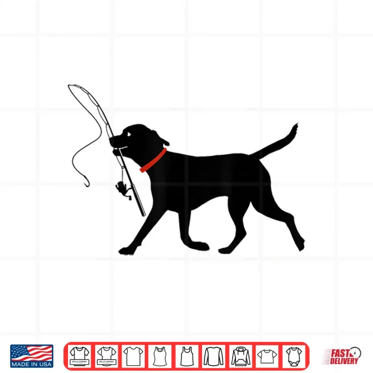 Design Labrador Retriever Running Fly Fishing Black Lab Dog Shirt