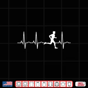 Design Running Tee for Men Runners Heartbeat Shirt
