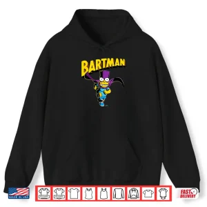 Hoodie The Simpsons Bart Simpson Bartman Running Super Hero Logo Shirt
