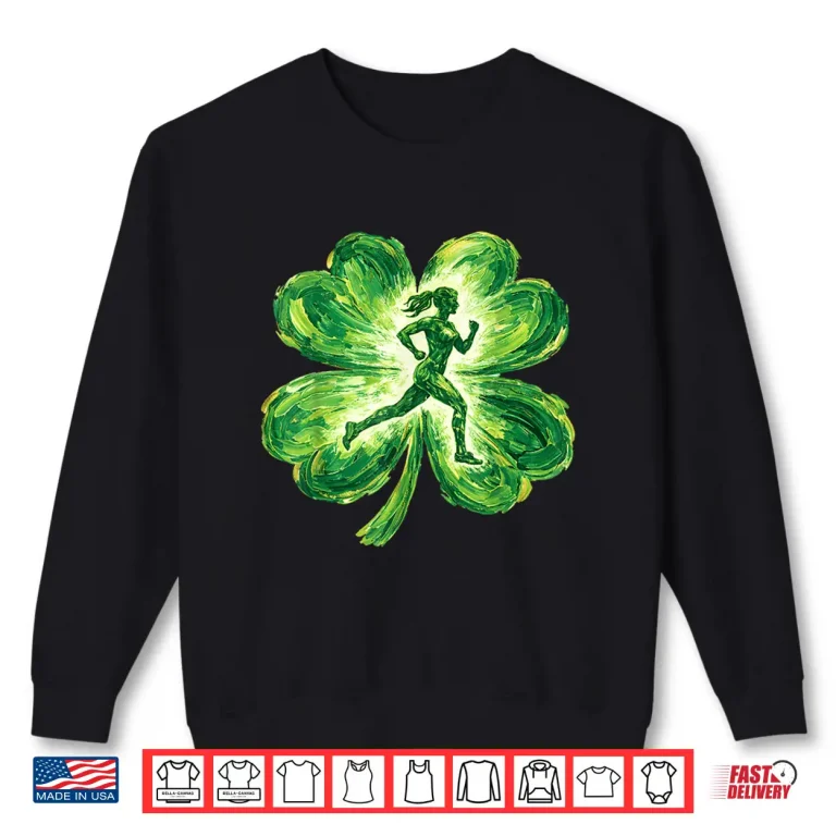 Sweatshirt St Patricks Day Running Irish Shamrock Track Field Runner Shirt