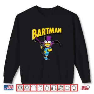Sweatshirt The Simpsons Bart Simpson Bartman Running Super Hero Logo Shirt