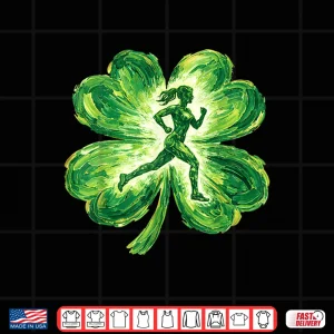 Design St Patricks Day Running Irish Shamrock Track Field Runner Shirt