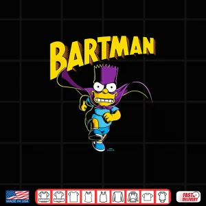 Design The Simpsons Bart Simpson Bartman Running Super Hero Logo Shirt