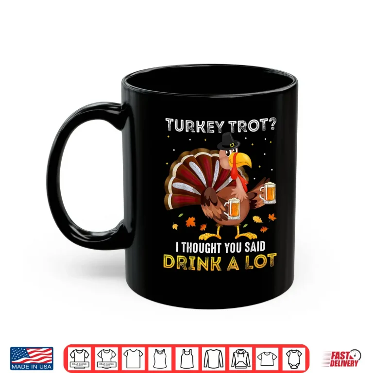 Mug Turkey Trot Squad Running Drinking Matching Thanksgiving Shirt