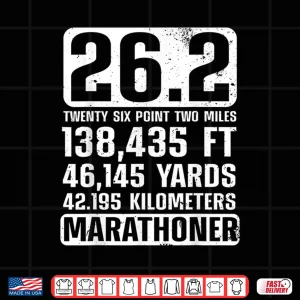 Design Cool Marathon Art Men Women Marathoner Running 26.2 Finisher Shirt