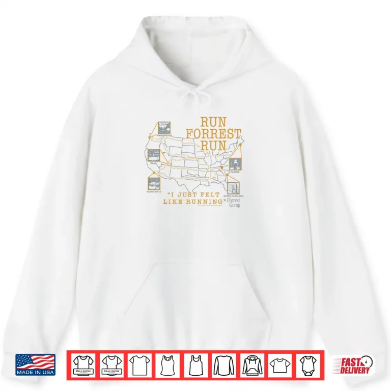 Hoodie Forrest Gump I Just Felt Like Running United States Map Shirt