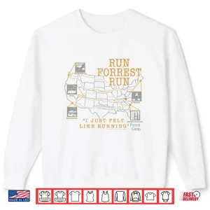 Sweatshirt Forrest Gump I Just Felt Like Running United States Map Shirt
