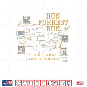 Design Forrest Gump I Just Felt Like Running United States Map Shirt