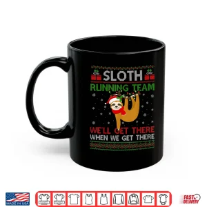 Mug Funny Sloth Running Team Xmas Lights Ugly Sloth Christmas Shirt