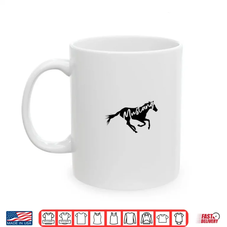 Mug Running Mustang Wild Horse Breed Lover Silhouette Gift Shirt