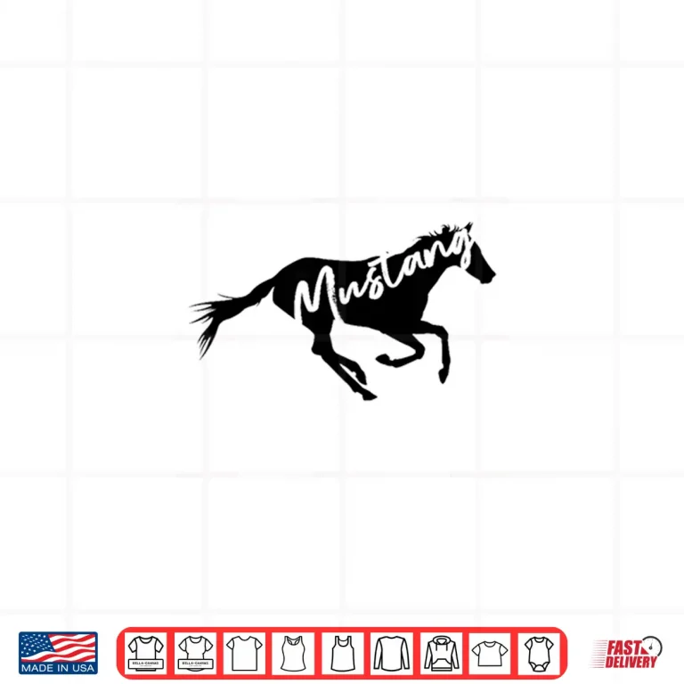 Design Running Mustang Wild Horse Breed Lover Silhouette Gift Shirt