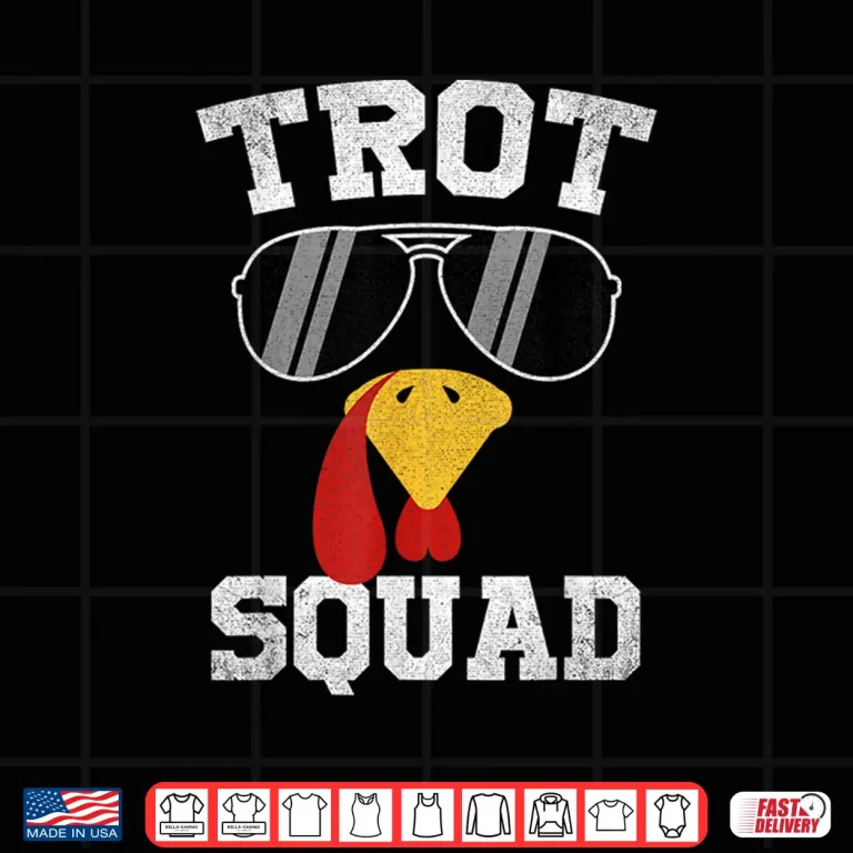 Design Running Turkey Sunglasses Trot Squad Thanksgiving Shirt