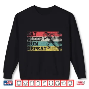Sweatshirt Vintage Retro Eat Sleep Run Repeat Funny Running Runner Gift Shirt