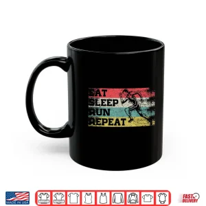 Mug Vintage Retro Eat Sleep Run Repeat Funny Running Runner Gift Shirt