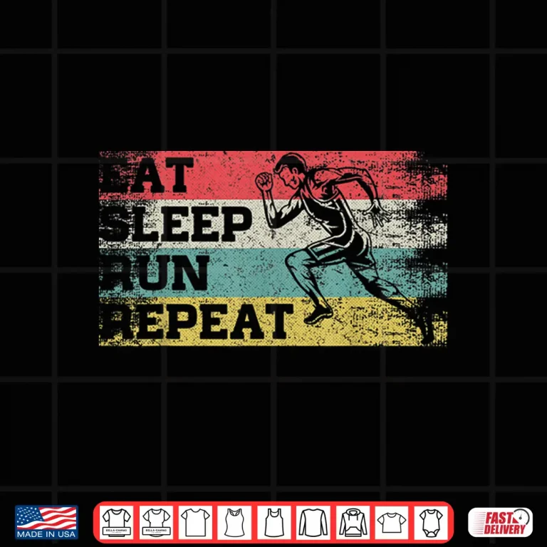 Design Vintage Retro Eat Sleep Run Repeat Funny Running Runner Gift Shirt