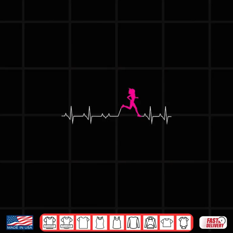 Design Womens Runners Heartbeat Running Heartbeat Funny Shirt For Women