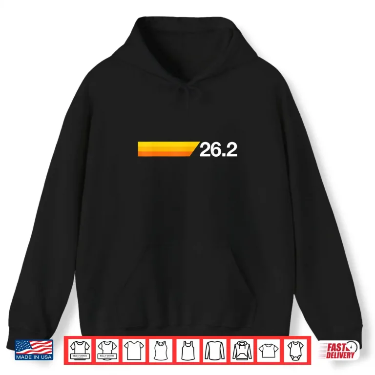Hoodie Gift For First Marathon 26.2 Marathoner Retro Runner Shirt