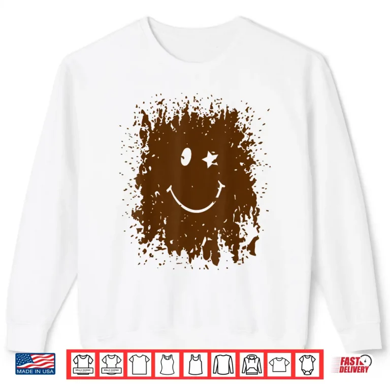 Sweatshirt Funny Splash Mud Splatter Happy Smile Face Run Forest Gump Shirt